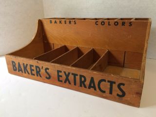 Vintage Baker’s Extract Company Wooden Display Rack Advertising Wood