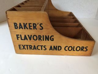 VINTAGE BAKER’S EXTRACT COMPANY WOODEN DISPLAY RACK ADVERTISING WOOD 5