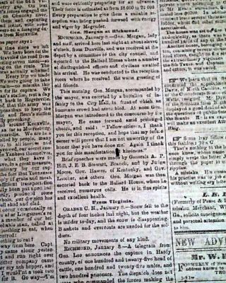 Rare ATLANTA GA Georgia CONFEDERATE Memphis TN Civil War 1864 Old Newspaper 10