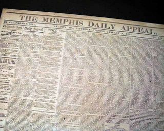 Rare ATLANTA GA Georgia CONFEDERATE Memphis TN Civil War 1864 Old Newspaper 2