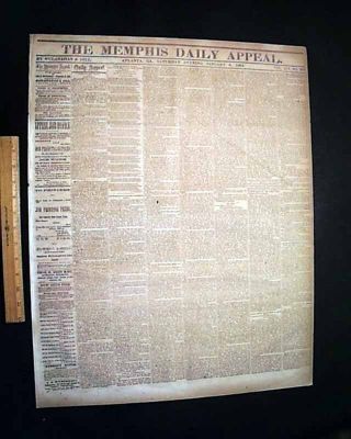 Rare ATLANTA GA Georgia CONFEDERATE Memphis TN Civil War 1864 Old Newspaper 3