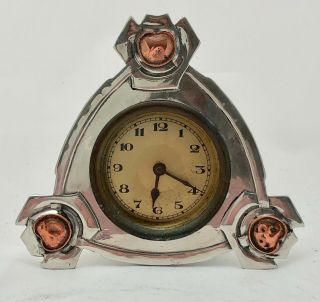Unusual Liberty & Co Tudric Pewter & Copper Desk Clock