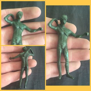 Rare Ancient Roman Bronze Male Statue,  2nd To 4th Century Ad