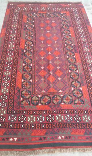 4 ' 10 x 8 ' 5 ft Handmade vintage afghan tribal maimana wool persian area kilim rug 4