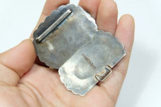 A Silver Coral Belt Buckle,  CHINESE QING DYNASTY.  Marked. 9