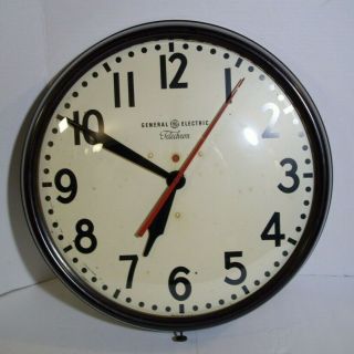 Vintage General Electric Telechron School Industrial Wall Clock 17.  5 " 1ha1615