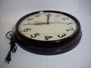 Vintage General Electric Telechron School Industrial WALL CLOCK 17.  5 