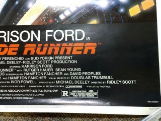 Blade Runner theatre poster - 1982 release HUGE 40 x 60 inches 4