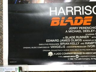 Blade Runner theatre poster - 1982 release HUGE 40 x 60 inches 5