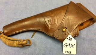 Ww1 Holster Us M1909 Butt Forward Colt S&w Revolver 45acp G&k 1918 (42)