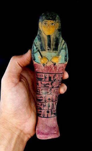 Giant rare Shabti Egyptian Ancient Ushabti stone Faience Hieroglyphic 10