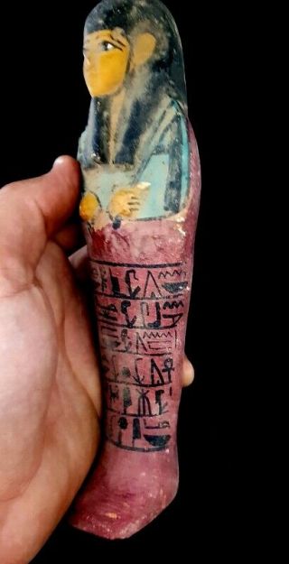 Giant rare Shabti Egyptian Ancient Ushabti stone Faience Hieroglyphic 4