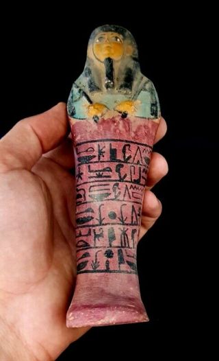 Giant rare Shabti Egyptian Ancient Ushabti stone Faience Hieroglyphic 9