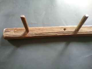 rustic primitive herb drying coat rack wood 32 inches 5 pegs country cottage 2