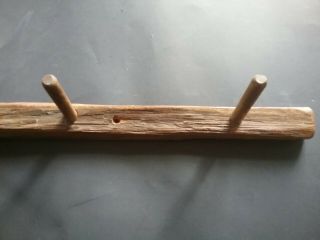 rustic primitive herb drying coat rack wood 32 inches 5 pegs country cottage 4