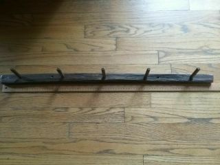 rustic primitive herb drying coat rack wood 32 inches 5 pegs country cottage 9