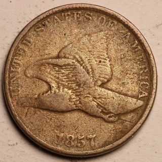 Pre - Civil War 1857 Us Cent Penny