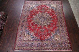 Vintage Traditional Kashmar Persian Oriental Hand - Knotted 10x12 Floral Wool Rug 2
