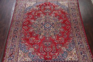 Vintage Traditional Kashmar Persian Oriental Hand - Knotted 10x12 Floral Wool Rug 3