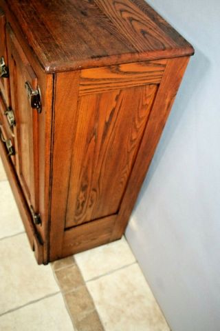 Antique Oak Ice Box White Mountain Grand Refrigerator three cabinets with racks 2