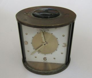Brass Le Coultre cylindrical Swiss travel alarm clock,  not,  4 repair? 2