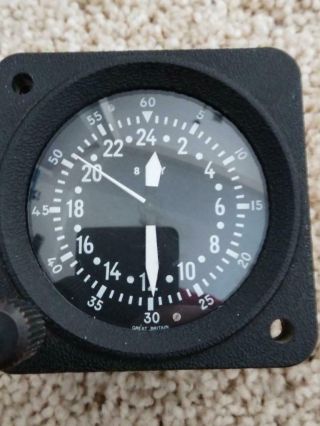 Vintage Smiths Aerosonic Great Britain Aircraft Clock - Rare 24 Hour Dial Type