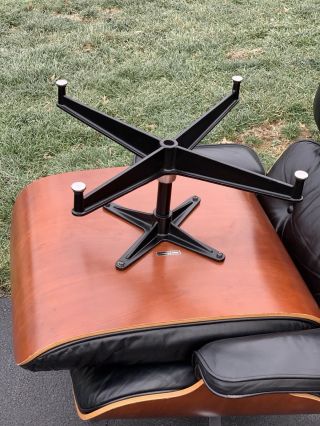 Eames Herman Miller Lounge Chair & Ottoman - Cherry & Black Leather 5