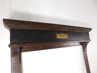 1920s Antique Victor Billiard Philadelphia Pool Cue Stick Solid Oak Hanging Rack 4