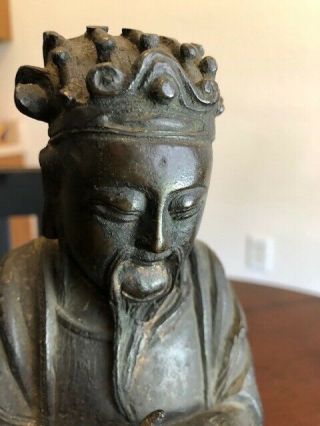 Late Ming Bronze Figure of a Confucian Deity 3