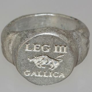 Massive Roman Military Silver Seal Ring Lg I Circa 100 Ad - Intact