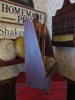 PRIMITIVE WOOD BOWL/CROCK RACK MADE BY HUBBY - HANG OR USE TABLETOP 4