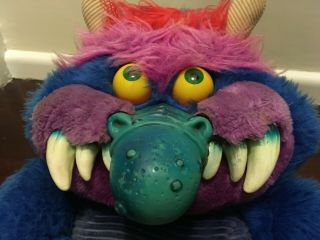 1986 MY PET MONSTER vintage plush toy with Hand Cuffs / Shackles Amtoy 10