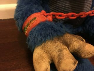 1986 MY PET MONSTER vintage plush toy with Hand Cuffs / Shackles Amtoy 8