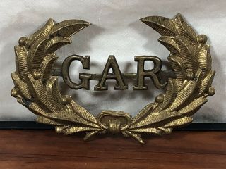 Vintage Authentic 1860’s U.  S.  Civil War Gar Union Army Brass Cap Emblem