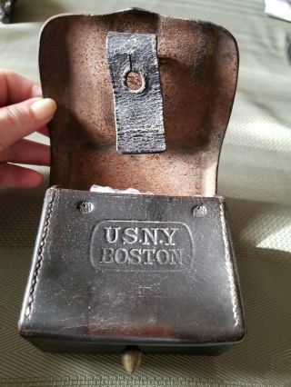 Civil War US Navy Boston - Marked Cap Pouch or Fuse Pouch 5