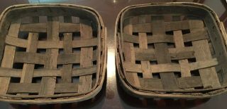 Tobacco Baskets Antique Rare Small Size 10 " X 10 ",  2 Available