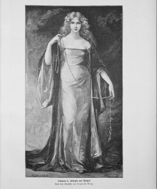 Queen Joanna of Naples French Antique Limoges Enamel Plaque Ormolu 1895 9 3/4 