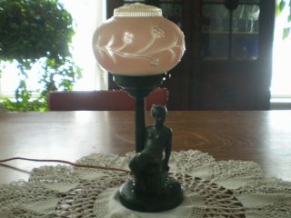 VINTAGE ART DECO NUDE WOMAN FRANKART LAMP LEANING ON A LAMP POST 2