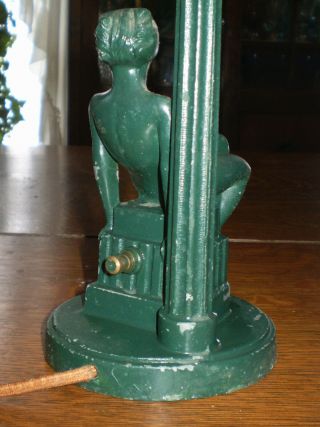 VINTAGE ART DECO NUDE WOMAN FRANKART LAMP LEANING ON A LAMP POST 7