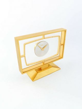 Imhof Suisse Tv - Design Desk Clock With 8 - Days Movement,  1960s