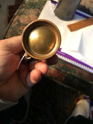 British Touch Marked 1/2 Gill Rare Brass Measure 2 1/4 Inch T.  19th Century 6