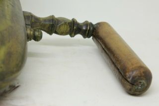 Large Brass Slug Iron sad iron with cast iron heating L handle 8 1/2 