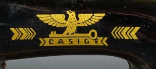 Rare Casige Germany British Zone Child ' s Sewing Mashine Toy Case Black Gold 4