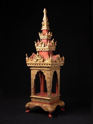 Late 19th Century Antique Burmese Wooden Temple From Burma