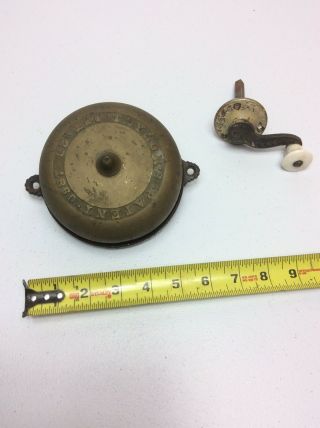 1860 Taylor Crank Type Brass Doorbell