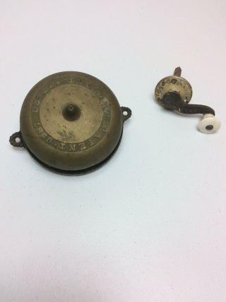 1860 Taylor Crank Type Brass Doorbell 2