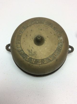 1860 Taylor Crank Type Brass Doorbell 8