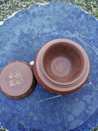 From Estate Chinese Old Yixing Zisha Drum Warm Cup Signed&Marked Asian China 8