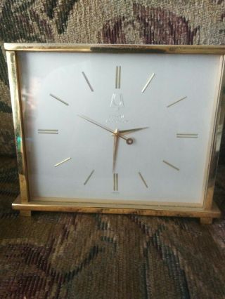 Vintage Bulova Accutron Brass Desk Clock,  214 Tuning Fork Movement Runs