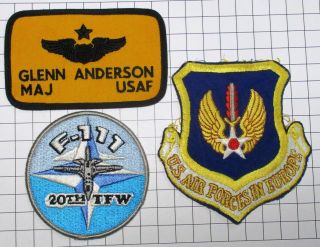 Usaf Military Patch Air Force Usafe 20th Tfw 79th Tfs Named Tag Badge (3) Set2